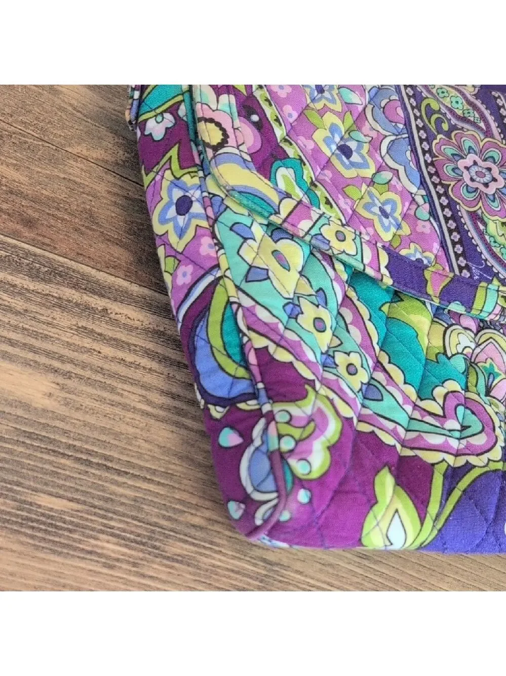 Vibrant Floral Quilted Tablet Crossbody Bag 10